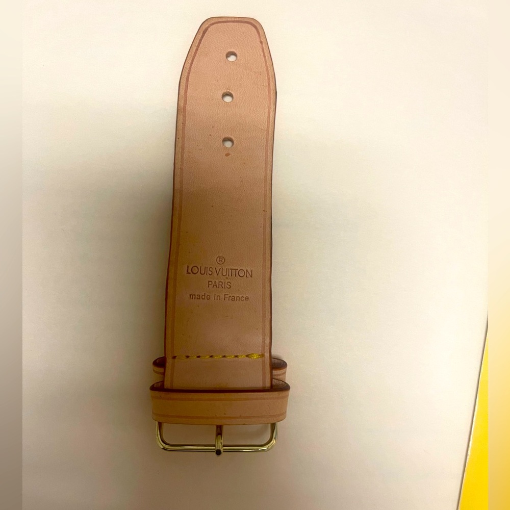 LOUIS VUITTON Vachetta leather Luggage tag and poignet bundle